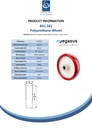B31.161 Wheel series 160mm red polyurethane on nylon centre 20mm bore hub length 60mm roller bearing 300kg - Spec sheet