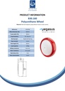 B30.160 Wheel series 160mm red polyurethane on nylon centre 12mm bore hub length 62mm single ball bearing 250kg - Spec sheet