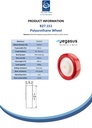 B27.151 Wheel series 150mm red polyurethane on nylon centre 20mm bore hub length 60mm plain bearing 500kg - Spec sheet