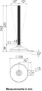 M16x230 Stainless levelling foot 105mm stainless base with anti-vibration rubber pad 1250kg AISI 304/A2 - Dimensions
