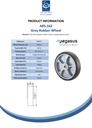 A85.162 Wheel series 160mm grey thermoplastic rubber on polypropylene centre 12mm bore hub length 60mm single ball bearing 200kg - Spec sheet