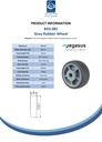 B43.081 Wheel series 80mm grey thermoplastic rubber on polypropylene centre 12mm bore hub length 40mm Plain bearing 100kg - Spec sheet