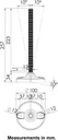 M16x230 Stainless levelling foot 100mm plastic base with holes 1250kg AISI 304/A2 - Dimensions