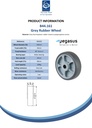 B44.161 Wheel series 160mm grey thermoplastic rubber on polypropylene centre 20mm bore hub length 60mm roller bearing 200kg - Spec sheet