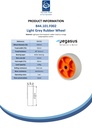 B44.101.F002 Wheel series 100mm light grey thermoplastic rubber on polypropylene centre 12mm bore hub length 40mm roller bearing 110kg - Spec sheet