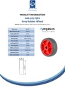 B44.101.F003 Wheel series 100mm grey thermoplastic rubber on polypropylene centre 12mm bore hub length 40mm roller bearing 110kg - Spec sheet