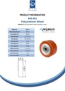 B90.081 Wheel series 80mm brown Prothane® polyurethane on aluminium centre 15mm bore hub length 40mm ball bearing 250kg - Spec sheet