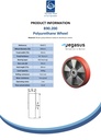 B90.200 Wheel series 200mm brown Prothane® polyurethane on aluminium centre 20mm bore hub length 60mm ball bearing 800kg - Spec sheet