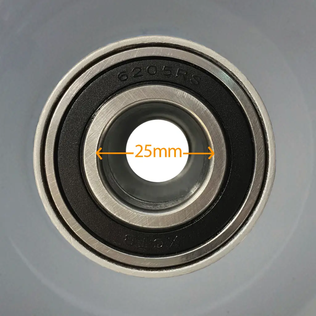 6205RS Bearing close up Silver rim with Dimension (1024x1024).webp