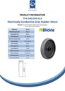 TPA 200/20G-ELS Wheel series 200mm electrically conductive grey thermoplastic rubber on polypropylene centre 20mm bore hub length 60mm plain bearing 160kg - Spec sheet