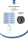 C81.125 Wheel series 125mm cast iron 20mm bore hub length 60mm ball bearings 550kg - Spec sheet