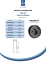 C81.154 Wheel series 150mm cast iron 20mm bore hub length 60mm ball bearings 800kg - Spec sheet