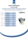 L410.B10.080 80mm fixed top plate 104x80mm castor with polypropylene roller bearing wheel 125kg - Spec sheet