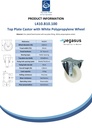 L410.B10.100 100mm fixed top plate 104x80mm castor with polypropylene roller bearing wheel 125kg - Spec sheet