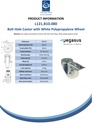L121.B10.080 80mm swivel/brake bolt hole 12.2mm castor with polypropylene roller bearing wheel 125kg - Spec sheet