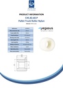 C45.82.60.P 82x60mm pallet roller nylon with 47x14mm bearing seat hub length 60mm 650kg - Spec sheet
