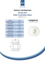 C45.82.70.P 82x70mm pallet roller nylon with 47x14mm bearing seat hub length 70mm 700kg - Spec sheet