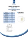 C45.82.90.P 82x90mm pallet roller nylon with 47x14mm bearing seat hub length 90mm 900kg - Spec sheet