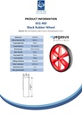 B52.400 Wheel series 400mm black thermoplastic rubber on red polypropylene centre 20mm bore hub length 75mm roller bearing 300kg - Spec sheet