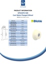 SPKGSPO 50K Wheel series 50mm flanged cast nylon 15mm bore hub length 32mm ball bearings 220kg - Spec sheet