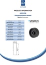 A90.038 Wheel series 38mm black polypropylene 6mm bore hub length 11mm plain bearing 20kg - Spec sheet