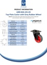 L800.B44.101.03 100mm swivel top plate 104x80mm castor with grey thermoplastic rubber on polypropylene centre roller bearing wheel 110kg - Spec sheet