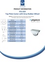 E51.025 25mm fixed top plate 41x18mm castor with grey thermoplastic rubber on polypropylene centre plain bearing wheel 30kg - Spec sheet