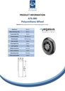 A76.080 Wheel series 80mm black polyurethane on black polypropylene centre, skater-wheel style, 8mm bore hub length 24mm ball bearings 50kg - Spec sheet