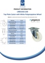 L400.B10.150 150mm swivel top plate 135x110mm castor with polypropylene roller bearing wheel 300kg - Spec sheet