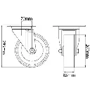 HXP Swivel castor drawing with dimensions.webp