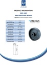 B22.100 Wheel series 100mm heat resistant thermoplastic (-40°C - +280°C) 12mm bore hub length 40mm plain bearing 300kg - Spec sheet
