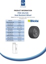 POSI 101/12G 100mm black heat resistant silicone rubber on thermoplastic centre 12mm bore hub length 38mm plain bearing 80kg - Spec sheet