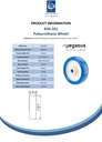 B36.101 Wheel series 100mm blue soft polyurethane on nylon centre 12mm bore hub length 40mm roller bearing 110kg - Spec sheet
