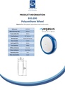 B33.200 Wheel series 200mm blue polyurethane on nylon centre 12mm bore hub length 62mm single ball bearing 380kg - Spec sheet