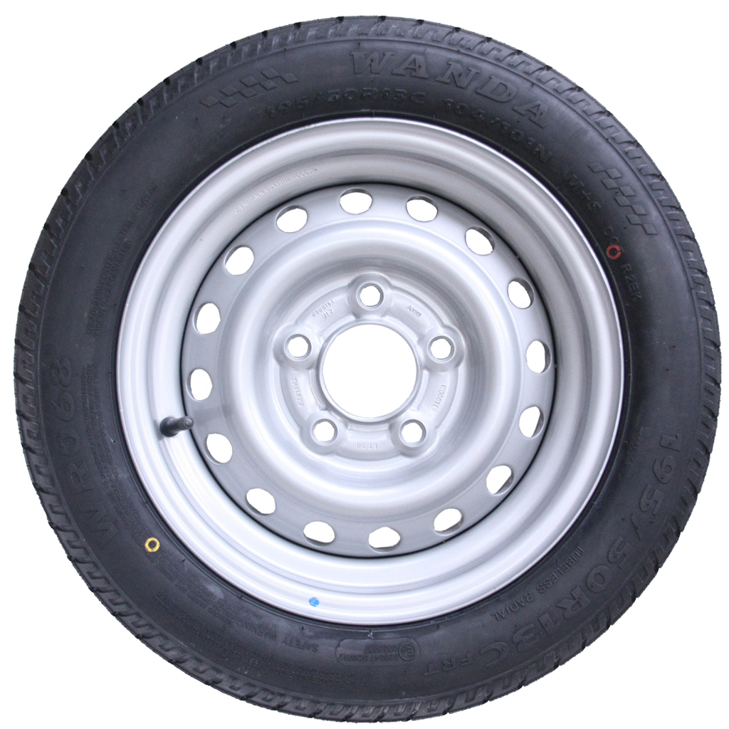 195/50R13C Trailer tyre on steel rim 5/112/67, 104/101N 900kg load capacity - side