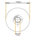 120mm Round groove wheel with 16.5mm groove side view drawing with Dimensions