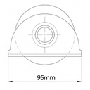 80mm Round groove wheel 20.5mm in countersunk bracket Side view drawing with Dimensions