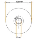 200mm Round groove wheel 20.5mm groove 2 ball bearing Drawing with Dimensions
