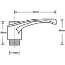 M8 Female Nylon clamping handle Drawing with Dimensions