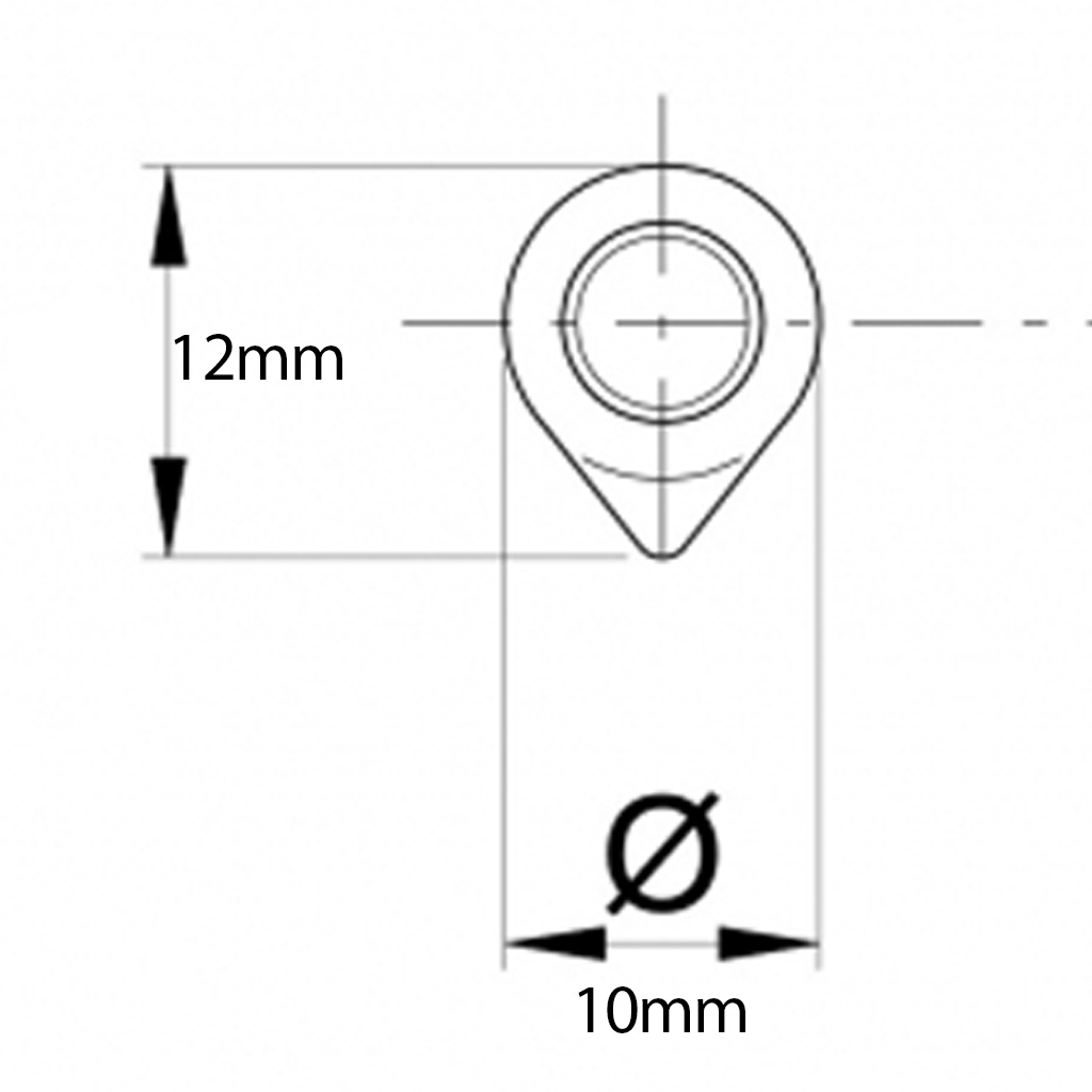 60x10mm Ø Drop profile stainless steel hinge - Data