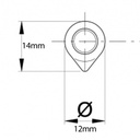 80x12mm Ø Drop profile stainless steel hinge - Data