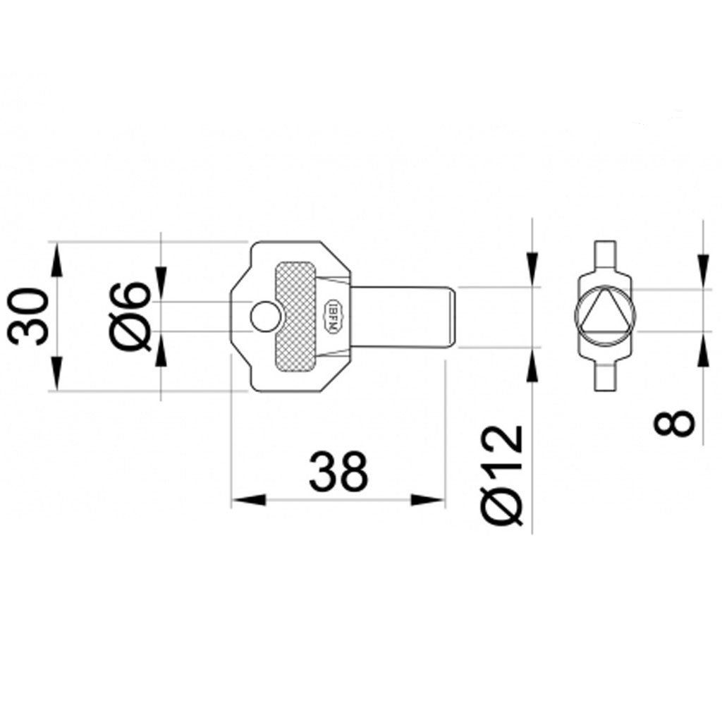Triangular key for 154 cam lock - Data