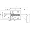 10mm Spring bolt - Drawing with Dimensions Top View