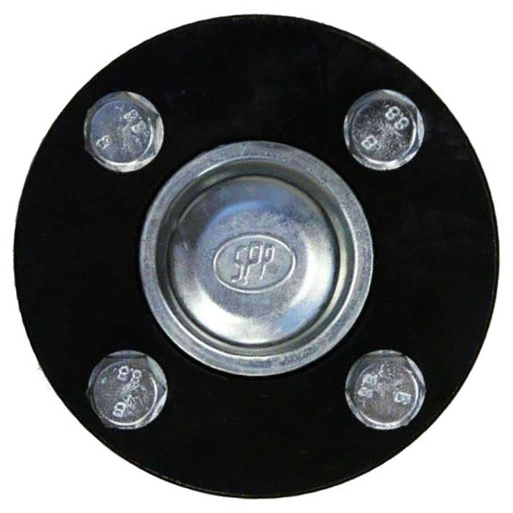 Hub & Stub axle 4/100 M12 wheel bolt 35x35mm front view