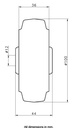 Wheel series 100mm blue elastic rubber on nylon centre 12mm bore hub length 44mm plain bearing 150kg - Wheel dimensions