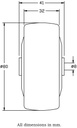 Wheel series 80mm grey TPR-rubber on polypropylene centre 8mm bore hub length 41mm ball bearing 80kg - Wheel dimensions