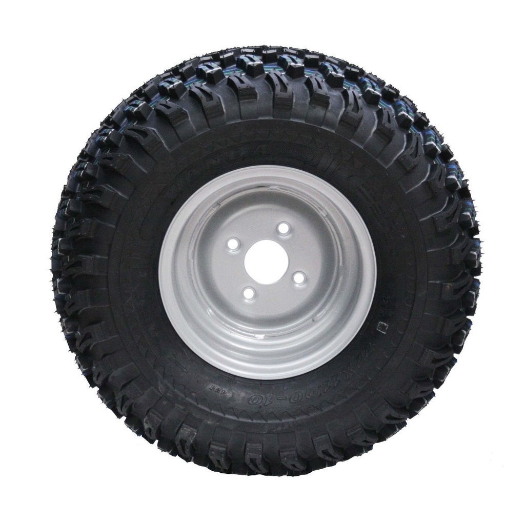 22x11.00-10 4ply WANDA P334 UTILITY WHEEL 4/100 Silver RIM / side
