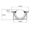 15mm 'DROP-IN' BALL TRANSFER UNIT, ZINC Drawing with Dimensions