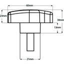M12x30 Thermoplastic lobe knob (Zinc thread) Drawing with Dimensions