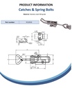 Medium over-centre catch with receiver - Stainless steel (304) Spec Sheet
